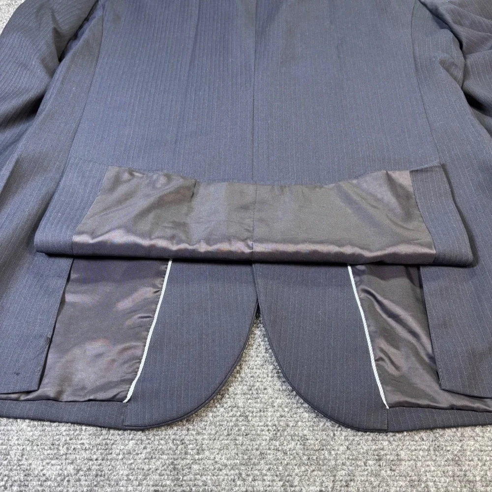 Jos A Bank 1905 Mens Slim Fit Navy Pinstripe Wool Suit Jacket Blazer 40L - Picture 3 of 11